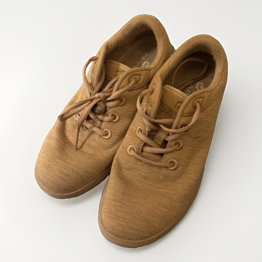 Merinos Women's Size 7 Tan Lace Up Wool Blend Comfort Casual Sneakers EU 37